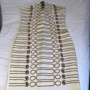 White and gold fashion Nova dress